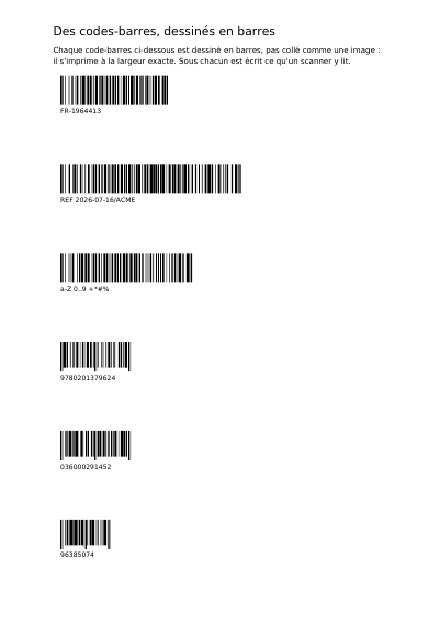 Code 128 et codes-barres du commerce, première page