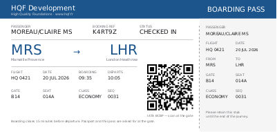 First page of A boarding pass