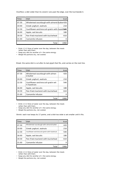 Overlong Text in a Narrow Cell, first page