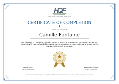 First page of A landscape certificate