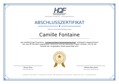 Eine Urkunde im Querformat, erste Seite