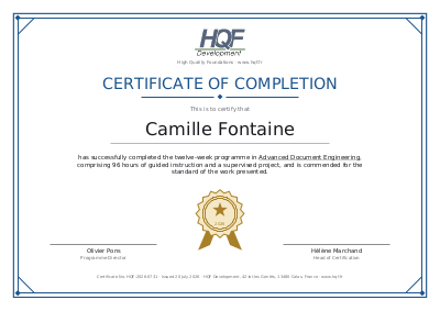 First page of A landscape certificate