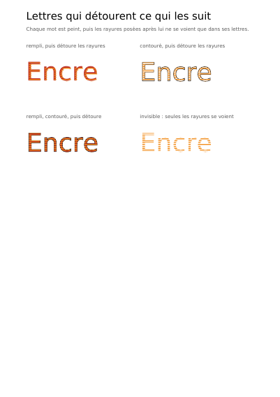 Lettres qui détourent ce qui les suit, première page