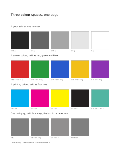 Grey, Screen and Printing Colours, first page
