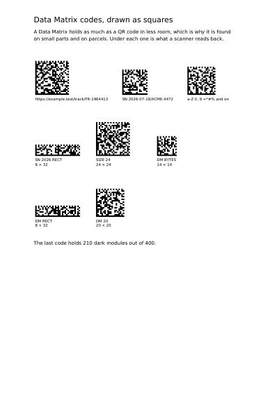 Data Matrix Codes, first page