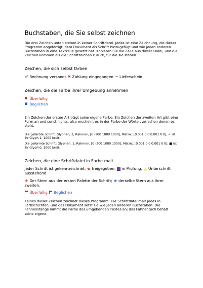 Selbst gezeichnete Buchstaben, erste Seite