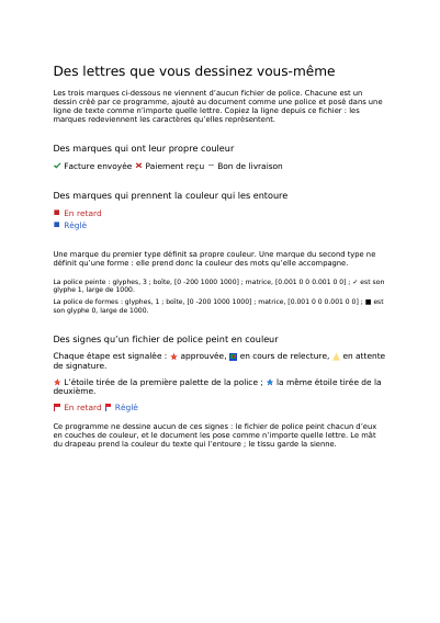 Des lettres que vous dessinez vous-même, première page