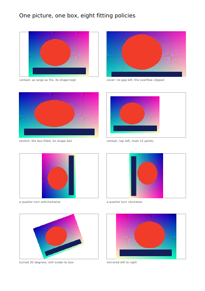 A picture fitted into a rectangle, first page