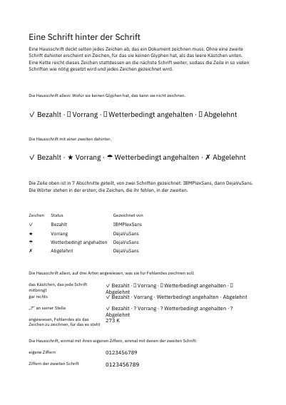 Eine Schrift hinter der Schrift, erste Seite