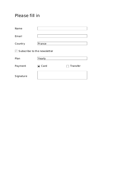 First page of An interactive form