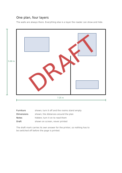 First page of Content shown and hidden by layer