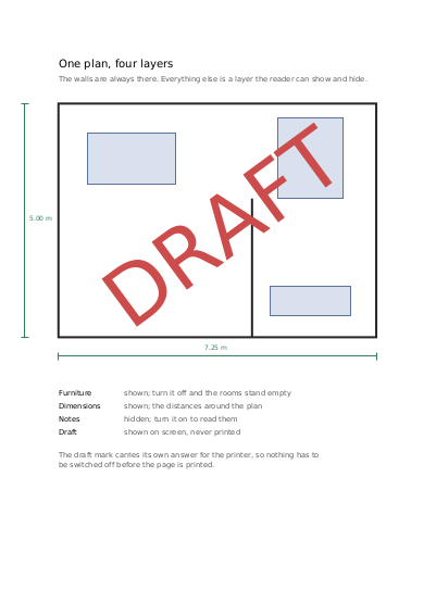 First page of Content shown and hidden by layer