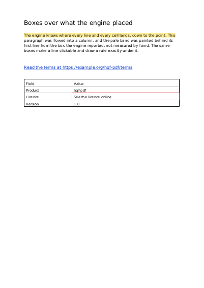 First page of Links and marks on placed text