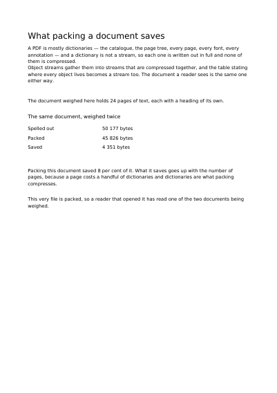 First page of Making the file smaller