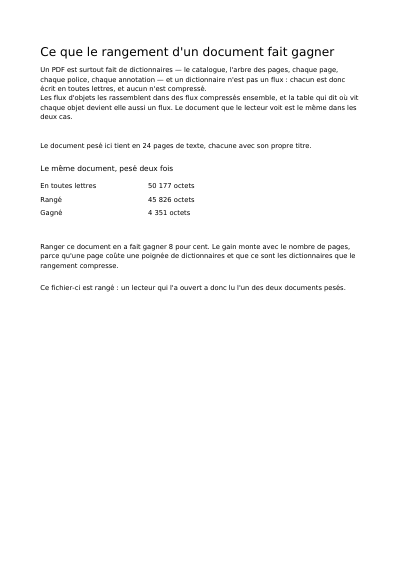Première page de Réduire la taille du fichier
