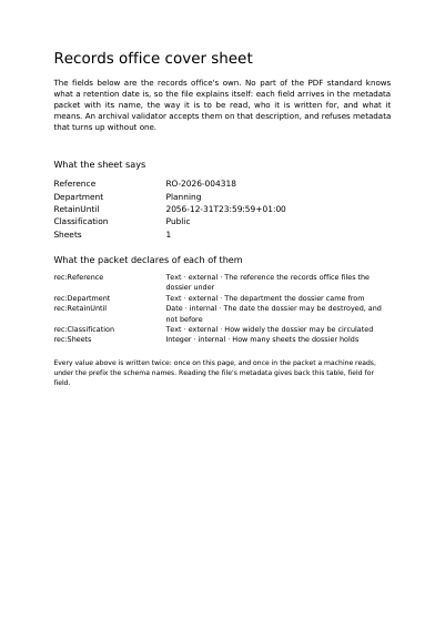 A file that explains its own entries, first page