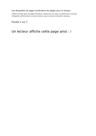 Première page de Étiquettes de page personnalisées