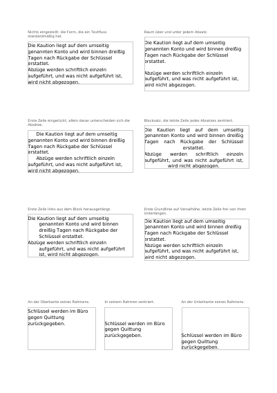 Absatzeinzüge und -abstände, erste Seite