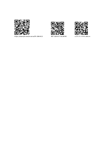 First page of QR codes