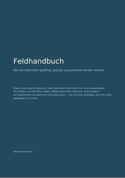 Ein Handbuch, das sagt, wie es gelesen werden möchte, erste Seite