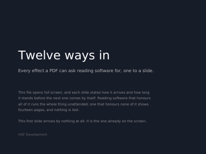 A slideshow that runs itself, first page