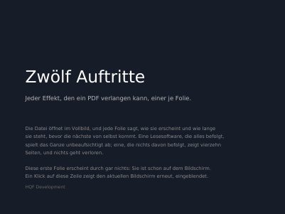 Eine Diashow, die von selbst läuft, erste Seite
