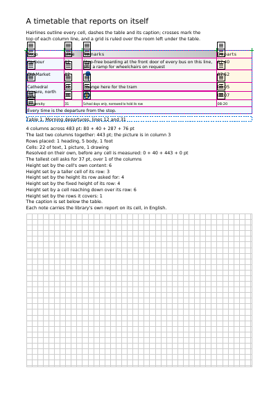 A Timetable That Reports on Its Own Layout, first page