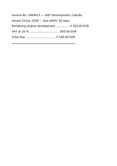 Fonts embedded in the file, first page