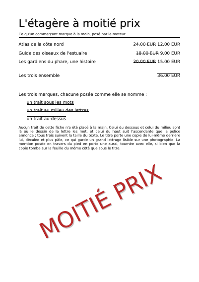 Première page de Des prix barrés, une ombre derrière le titre