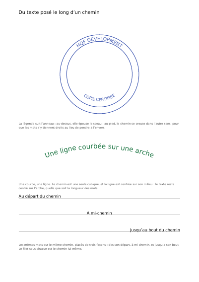 Des mots qui suivent une courbe, première page