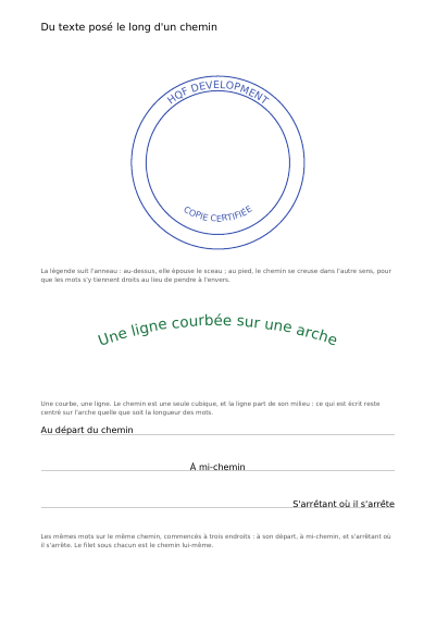 Des mots qui suivent une courbe, première page
