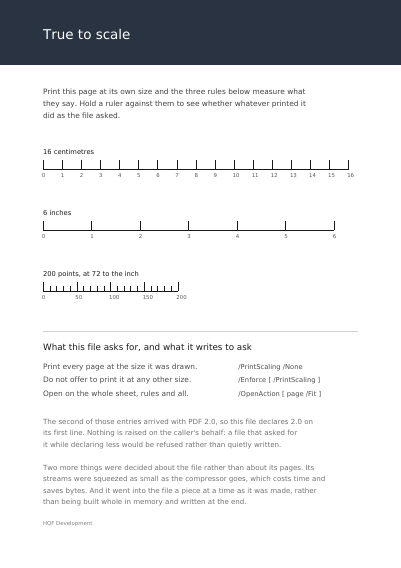 A sheet that measures what it says, first page