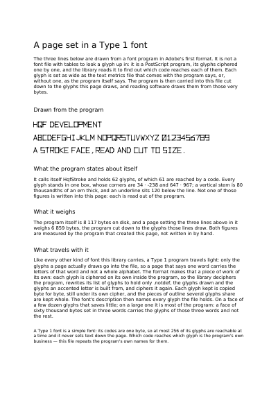 A Page Set in a Font from 1990, first page