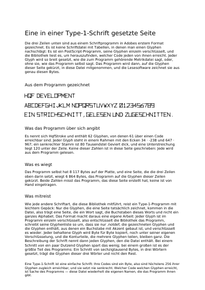 Eine in einer Schrift von 1990 gesetzte Seite, erste Seite