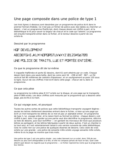 Première page de Une page composée dans une police de 1990