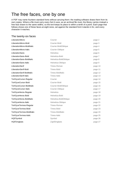 Every Free Font, One Page Each, first page